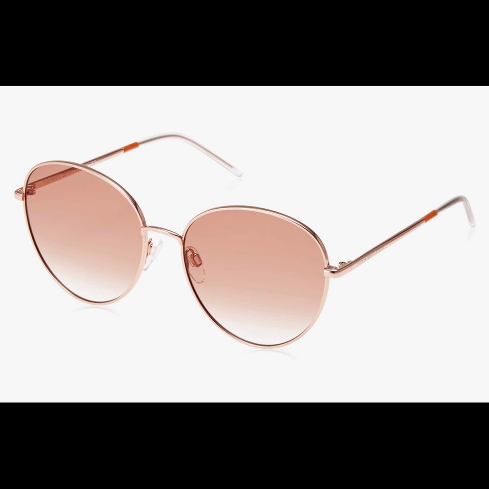 Tommy Hilfiger Womens Sunglasses w/case. NWT. Round Gold.